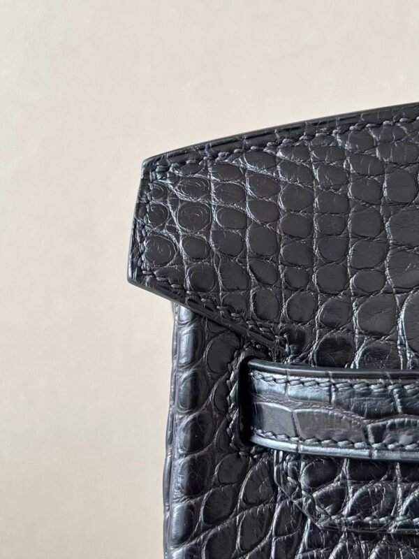 Hermes Birkin Matte Alligator crocodile CK89 Black Gold Hardware 25cm Full Handmade