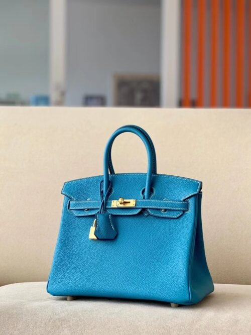 Hermès Birkin Togo 75 Denim blue Gold Hardware 25cm Full Handmade