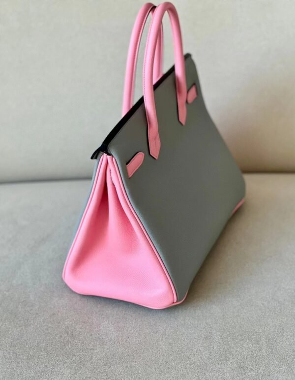 fb7cf10d54b79b2 Hermes Birkin epsom 4Z Gull grey & 1Q Creamy Pink Gold Hardware 30cm Full Handmade