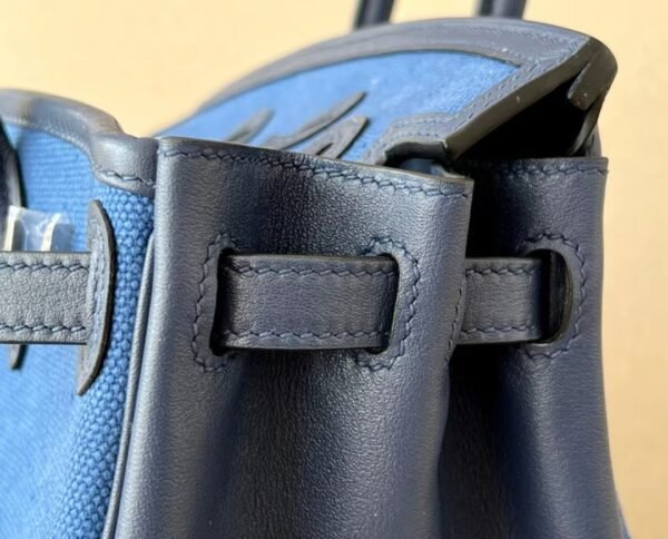 fbeed3320c527a5 Hermes Birkin Cargo canvas & swift Dark Blue & Bright Blue Silver Hardware 25cm Full Handmade