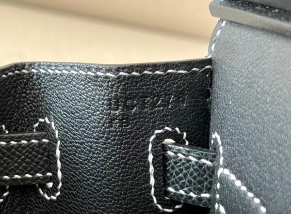 Hermes Birkin Epsom CK89 Black Silver Hardware 25cm Full Handmade
