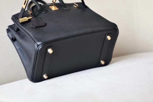 Hermès Birkin togo & Niloticus Black Gold Hardware 25cm Full Handmade