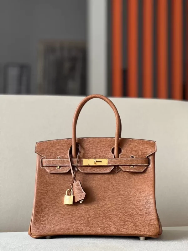 Hermès Birkin Togo CK37 Golden Brown Gold Hardware 30cm Full Handmade